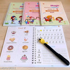 Magic Book for Kids, Sink Magic Practice CopyBook, (4 Books+10 Refills+1 Pen+1 Grip) ( Pack Of 1 )