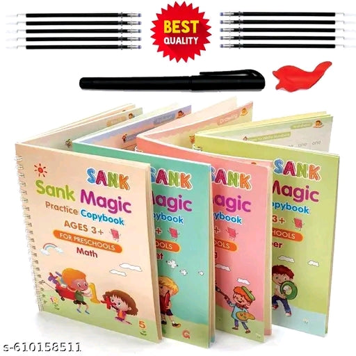 Magic Book for Kids, Sink Magic Practice CopyBook, (4 Books+10 Refills+1 Pen+1 Grip) ( Pack Of 1 )